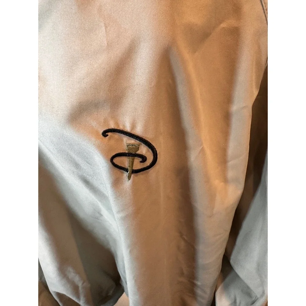 Vintage Walt Disney Golf Windbreaker Foursome V-Neck Pullover Tan Khaki Mens L